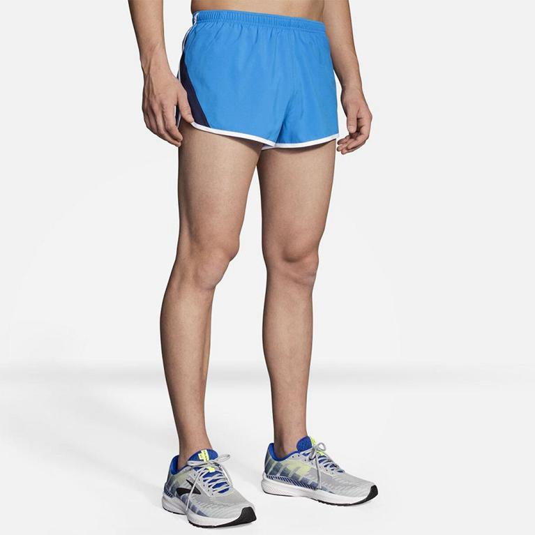 Brooks Go-To 2 Split Mens Running Shorts - Blue - Indonesia (SVQK-92178)